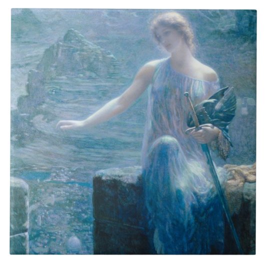 De Vigil van de Valkyrie (legante dame in een kast Tegeltje (Voorkant)