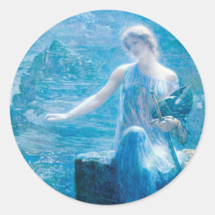 De Vigil van Valkyrie van Edward Robert Hughes Ronde Sticker