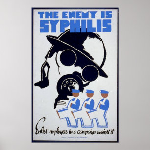 De vijand is Syfilis Poster
