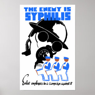De vijand is Syfilis - WPA Poster