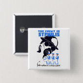De vijand is zielig vierkante button 5,1 cm (Voorkant /achterkant)