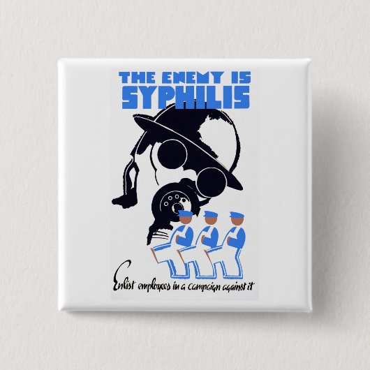 De vijand is zielig vierkante button 5,1 cm (Voorkant)