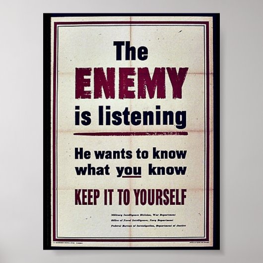 De vijand luistert poster (Voorkant)