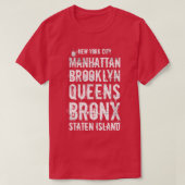 De vijf boroughs NYC T-shirt (Design voorkant)