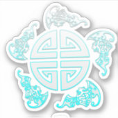 De vijf Chinese gelukszegeningen; geluk, genezen Sticker (Voorkant)