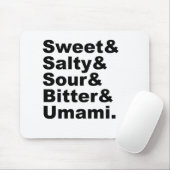 De vijf gebaren | Zuurzure bitter en umami Muismat (Met muis)