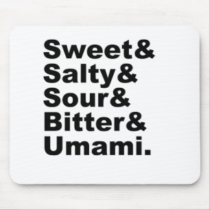 De vijf gebaren Zuurzure bitter en umami Muismat
