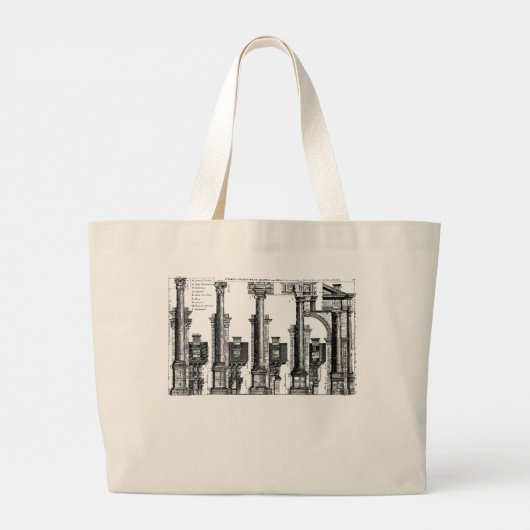 De vijf klassen van architectuur, 1725 grote tote bag (Achterkant)