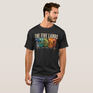 De vijf landen Cinque Terre Italië Illustratie T-shirt