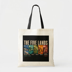 De vijf landen Cinque Terre Italië Illustratie Tote Bag