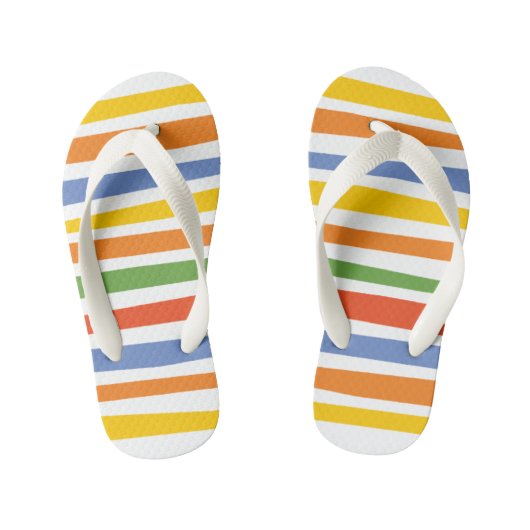 De vijf | Multicolored striped Kinder Teenslippers (Voetbed)