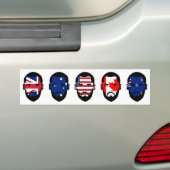 De vijf ogen bumpersticker (Op auto)