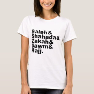 De Vijf Pijlers van de Islam Moslim Gebed Geloof T-shirt
