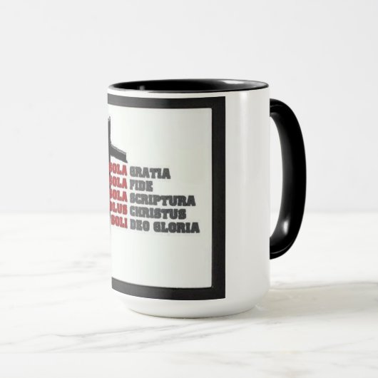 De VIJF SOLAS. Mok (Voorkant rechts)