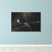 De vijf THEMIS-ruimtevaartuigen in een baan om de Canvas Afdruk (Insitu (Houten vloer))