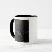 De vijf THEMIS-ruimtevaartuigen in een baan om de  Mok (Voorkant links)