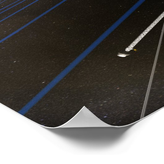 De vijf THEMIS-ruimtevaartuigen in een baan om de  Poster (Hoek)