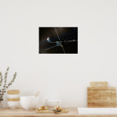 De vijf THEMIS-ruimtevaartuigen in een baan om de  Poster (Keuken)