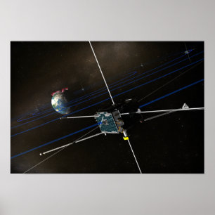 De vijf THEMIS-ruimtevaartuigen in een baan om de Poster