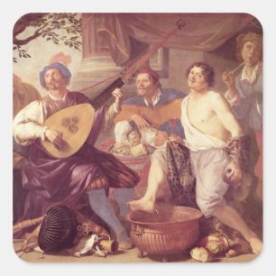 De vijf zintuigen 2 vierkante sticker