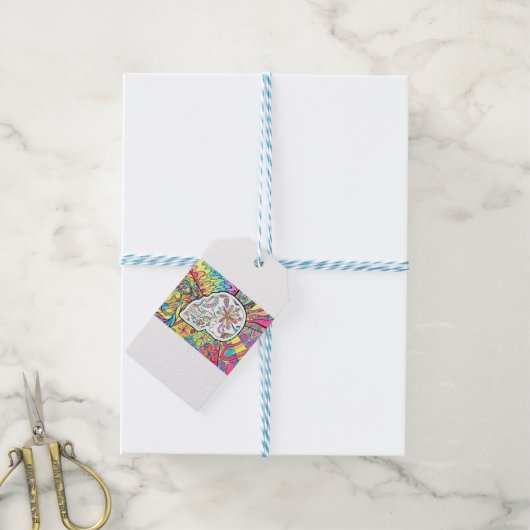 De vijf zintuigen cadeaulabel (Met Touw)