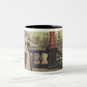 De vijf zintuigen - Geur Tweekleurige Koffiemok (Center)