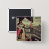 De vijf zintuigen - Geur Vierkante Button 5,1 Cm (Voorkant /achterkant)