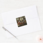 De vijf zintuigen - het horen vierkante sticker (Envelop)