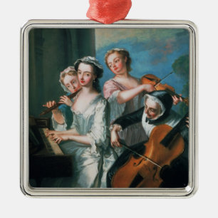 De vijf zintuigen metalen ornament