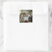 De vijf zintuigen - Smaak Vierkante Sticker (Tas)