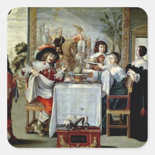 De vijf zintuigen - Smaak Vierkante Sticker (Voorkant)