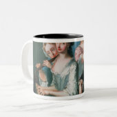 De vijf zintuigen tweekleurige koffiemok (Voorkant links)