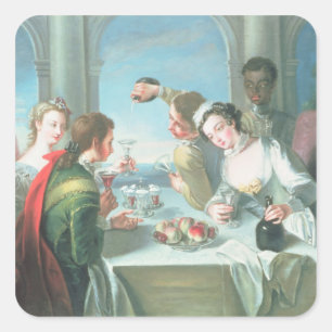 De vijf zintuigen vierkante sticker