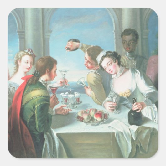 De vijf zintuigen vierkante sticker (Voorkant)