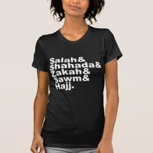 De Vijf Zuilen van de Islam Moslim Gebed Geloof T-shirt