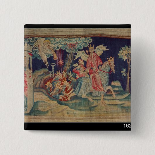 De vijfde trompet en de sluis vierkante button 5,1 cm (Voorkant)