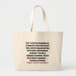 "DE VIJFTIG ZONE!" Hilarious 50th Birthday Gifts! Grote Tote Bag