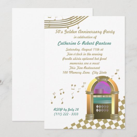 De vijftiger jaren zijn goud kaart (Voorkant / Achterkant)