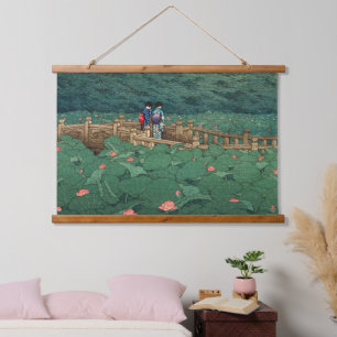 De vijver bij het Benten-heiligdom in Shiba Kawase Hangend Wandkleed