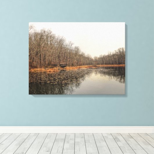 De vijver canvas afdruk (Insitu (Houten vloer))
