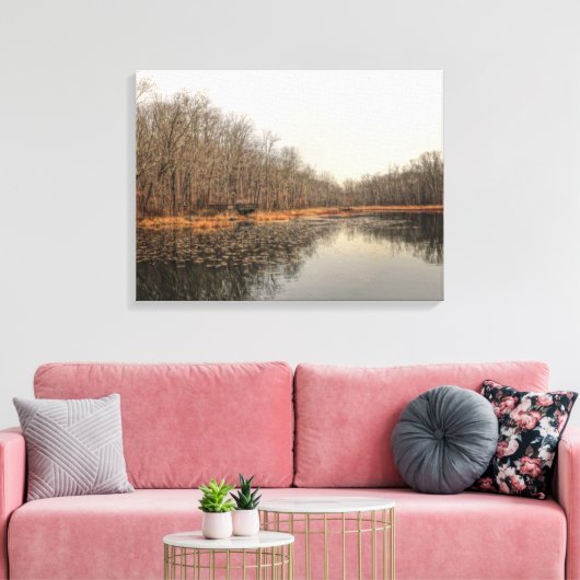 De vijver canvas afdruk (Insitu (Woonkamer))