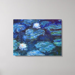 De Vijver van de waterlelie in Blauw door het Canvas Afdruk