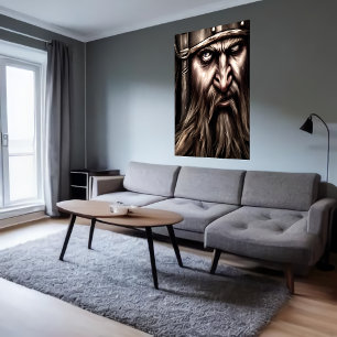 De Viking kan zien wat je gedaan hebt   AI Art. Poster