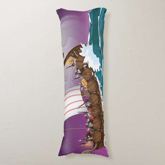 De Viking Ship Cartoon Lichaamskussen (Voorkant Verticaal)