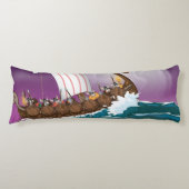 De Viking Ship Cartoon Lichaamskussen (Voorkant)