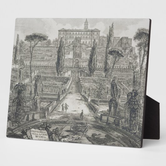 De Villa d'Este in Tivoli (graving) Fotoplaat (Zijkant)