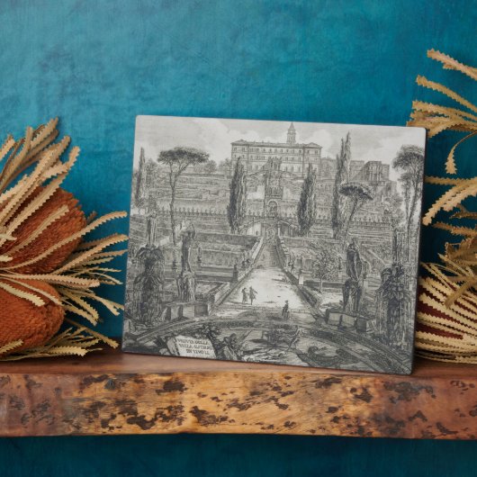 De Villa d'Este in Tivoli (graving) Fotoplaat (Zijkant)