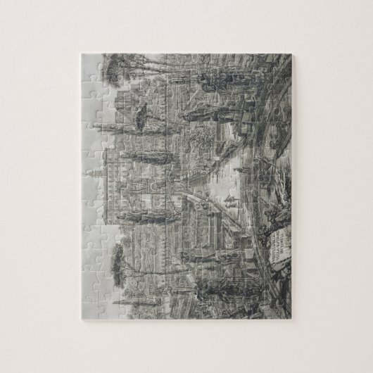 De Villa d'Este in Tivoli (graving) Legpuzzel (Verticaal)