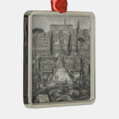 De Villa d'Este in Tivoli (graving) Metalen Ornament (Rechts)