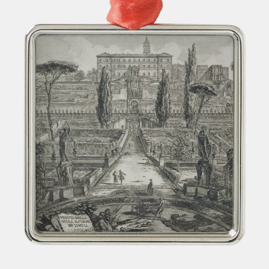 De Villa d'Este in Tivoli (graving) Metalen Ornament (Voorkant)